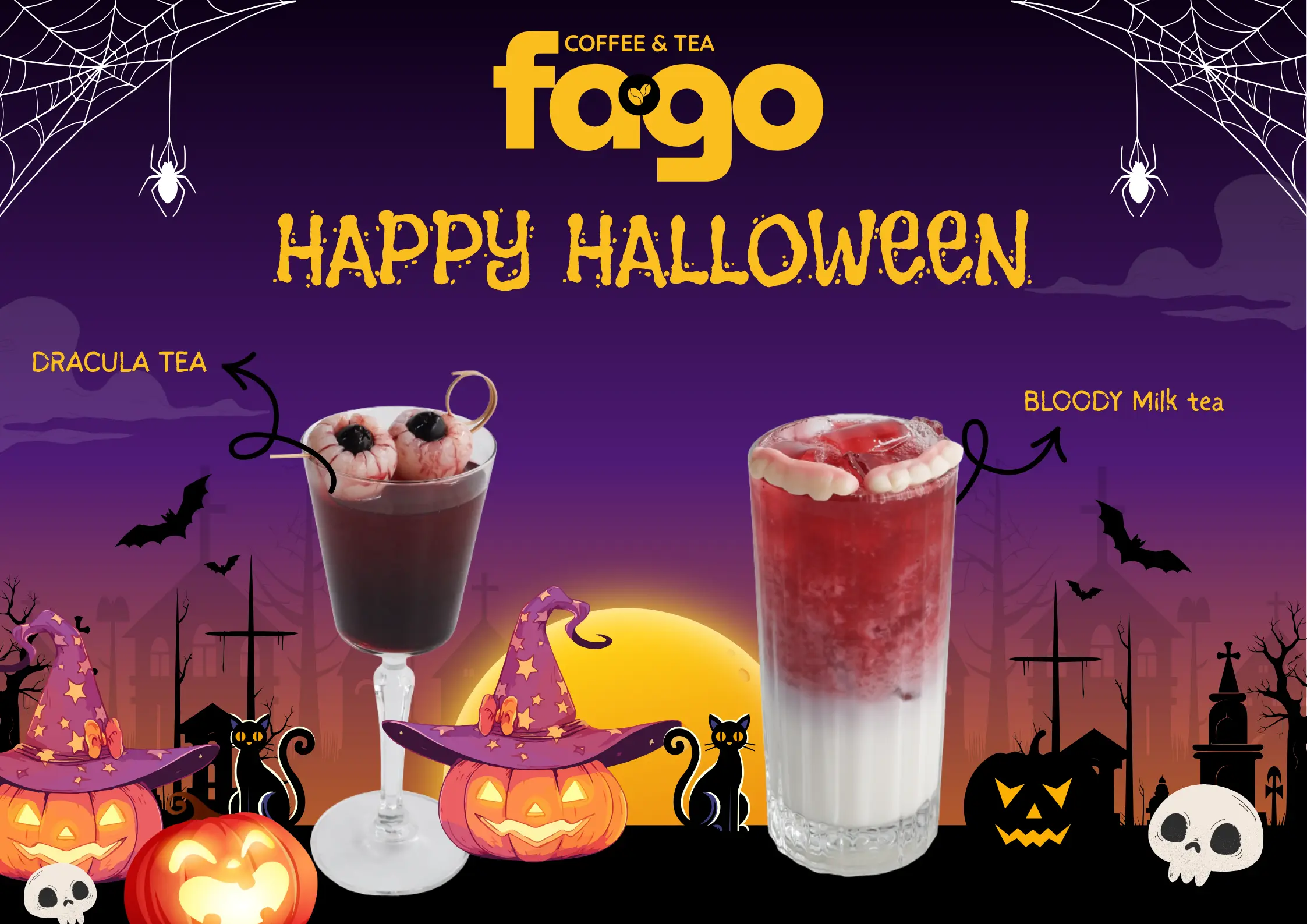 🧛‍♂️ Fago Coffee & Tea ra mắt bộ đôi “rùng rợn” mùa Halloween: Dracula Tea & Bloody Milk Tea!